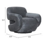 Boble Storm Gray Swivel Chair - Ornate Home