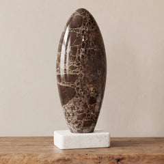 Boda Brown Dark Emperador Marble Sculpture - Ornate Home