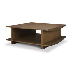 Boden Brown 42" Square Wood Coffee Table with Open Shelf - Ornate Home