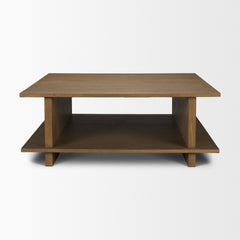 Boden Brown 42" Square Wood Coffee Table with Open Shelf - Ornate Home