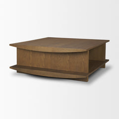 Boden Brown 42" Square Wood Coffee Table with Open Shelf - Ornate Home