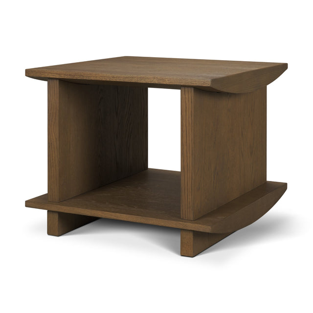 Boden Brown Wood Side Table with Open Shelves - Ornate Home