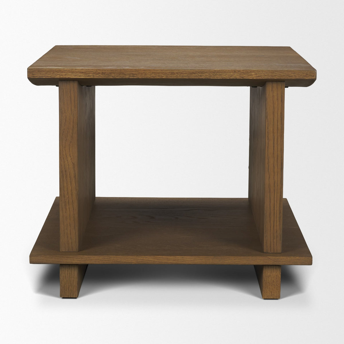 Boden Brown Wood Side Table with Open Shelves - Ornate Home