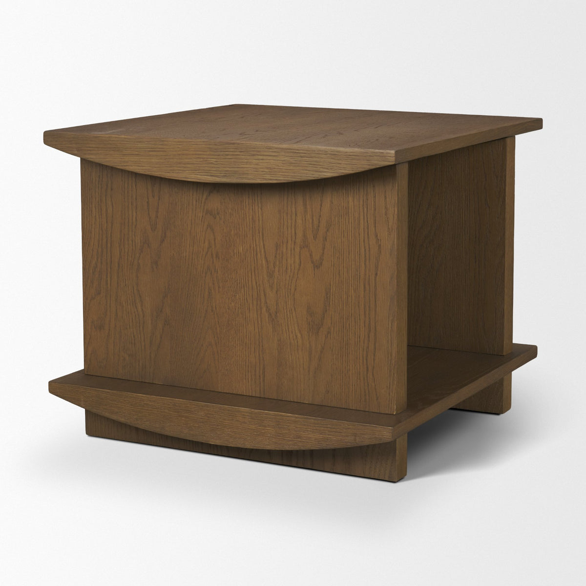 Boden Brown Wood Side Table with Open Shelves - Ornate Home