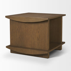 Boden Brown Wood Side Table with Open Shelves - Ornate Home