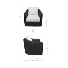 Bodhi Charcoal Outdoor Swivel Accent Chair - Ornate Home