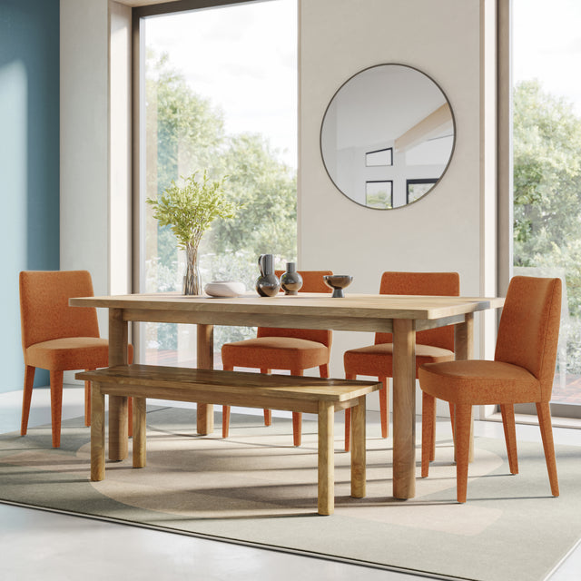 Bodhi Golden/Auburn Rect. Dining Table w/ 4 Wilson Chair - Ornate Home