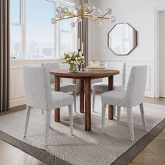 Bodhi Golden/Platinum Round Dining Table w/ 4 Wilson Chair - Ornate Home