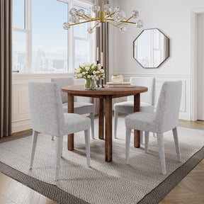 Bodhi Golden/Platinum Round Dining Table w/ 4 Wilson Chair - Ornate Home