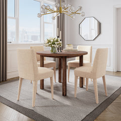 Bodhi Golden/Sand Round Dining Table w/ 4 Wilson Chair - Ornate Home