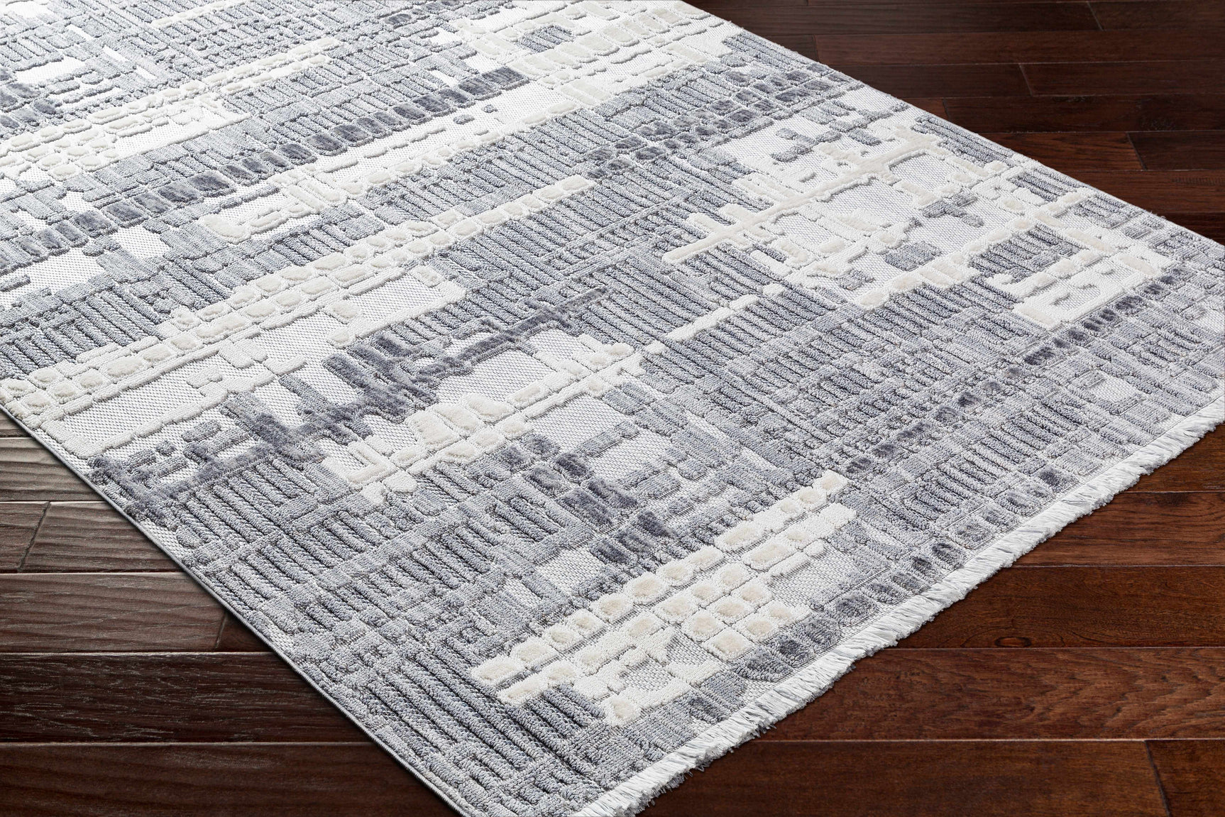 Bodhi Textured Saxony Rug with Fringes - Clearance - Ornate Home
