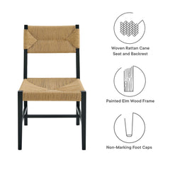 Bodie Black/Natural Wood Dining Chair - Ornate Home