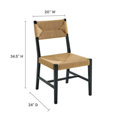 Bodie Black/Natural Wood Dining Chair - Ornate Home