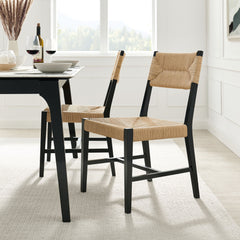Bodie Black/Natural Wood Dining Chair (Set of 2) - Ornate Home