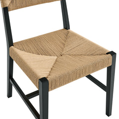 Bodie Black/Natural Wood Dining Chair (Set of 2) - Ornate Home