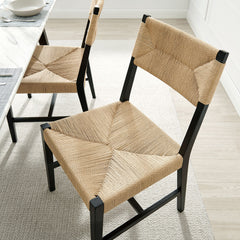 Bodie Black/Natural Wood Dining Chair (Set of 2) - Ornate Home