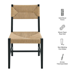 Bodie Black/Natural Wood Dining Chair (Set of 2) - Ornate Home