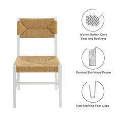Bodie White/Natural Wood Dining Chair - Ornate Home