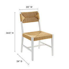 Bodie White/Natural Wood Dining Chair - Ornate Home