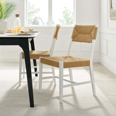 Bodie White/Natural Wood Dining Chair - Ornate Home