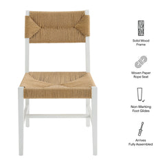 Bodie White/Natural Wood Dining Chair (Set of 2) - Ornate Home