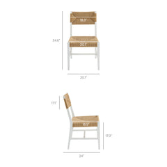 Bodie White/Natural Wood Dining Chair (Set of 2) - Ornate Home