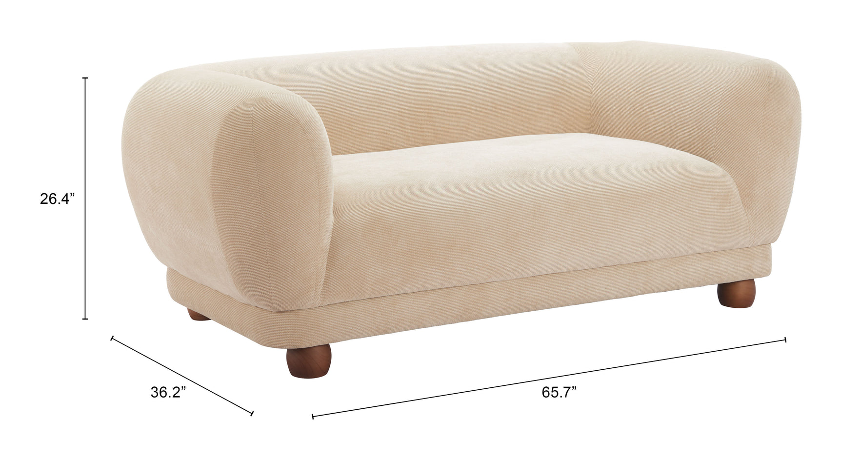 Boet Taupe Loveseat - Ornate Home