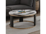 Bogor White/Gold/Black Round Cocktail Table - Ornate Home