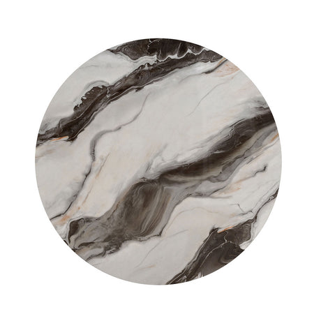 Bogor White/Gold/Black Round Cocktail Table - Ornate Home