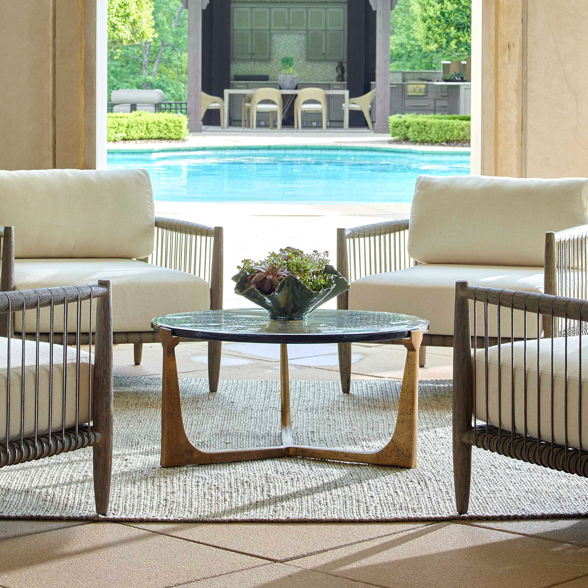 Bohdi Brass Outdoor Coffee Table - Ornate Home