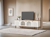 Bohem White/Walnut Tv Stand