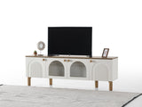 Bohem White/Walnut Tv Stand