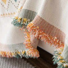 Bohemian Geometric Sofa Throw Cover, Cozy & Protective Ethnic-Inspired Couch Cover - Ornate Home
