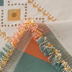 Bohemian Geometric Sofa Throw Cover, Cozy & Protective Ethnic-Inspired Couch Cover - Ornate Home