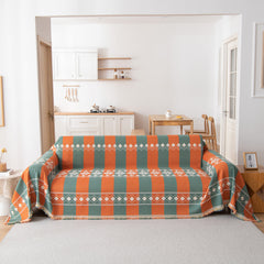 Bohemian Geometric Sofa Throw Cover, Cozy & Protective Ethnic-Inspired Couch Cover - Ornate Home