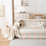 Bohemian Geometric Sofa Throw Cover, Cozy & Protective Ethnic-Inspired Couch Cover - Ornate Home