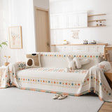 Bohemian Geometric Sofa Throw Cover, Cozy & Protective Ethnic-Inspired Couch Cover - Ornate Home