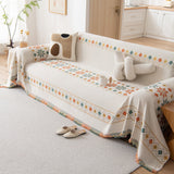 Bohemian Geometric Sofa Throw Cover, Cozy & Protective Ethnic-Inspired Couch Cover - Ornate Home