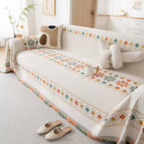 Bohemian Geometric Sofa Throw Cover, Cozy & Protective Ethnic-Inspired Couch Cover - Ornate Home
