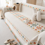 Bohemian Geometric Sofa Throw Cover, Cozy & Protective Ethnic-Inspired Couch Cover - Ornate Home