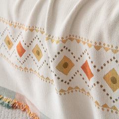 Bohemian Geometric Sofa Throw Cover, Cozy & Protective Ethnic-Inspired Couch Cover - Ornate Home