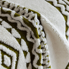 Bohemian Tufted Sofa Cover, Plush Fleece Throw Blanket with 3D Woven Aztec Stripes - Ornate Home