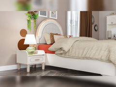 Bohemsoft White/Brown Nightstand - Ornate Home
