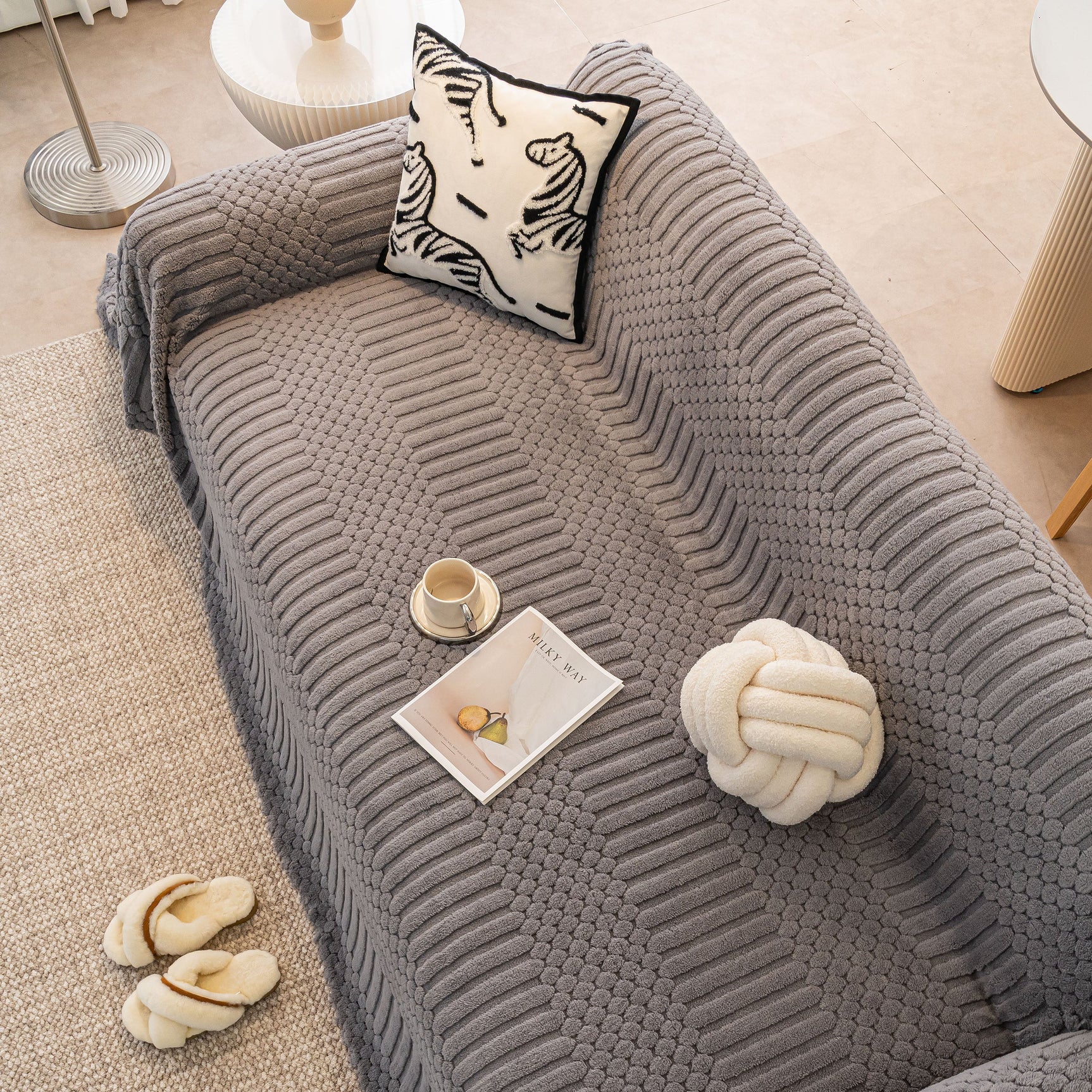 Boho 3D Geometric Throw Blanket for Couch, Luxurious Velvety Plush Fleece Sofa Cover - Ornate Home