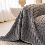 Boho 3D Geometric Throw Blanket for Couch, Luxurious Velvety Plush Fleece Sofa Cover - Ornate Home