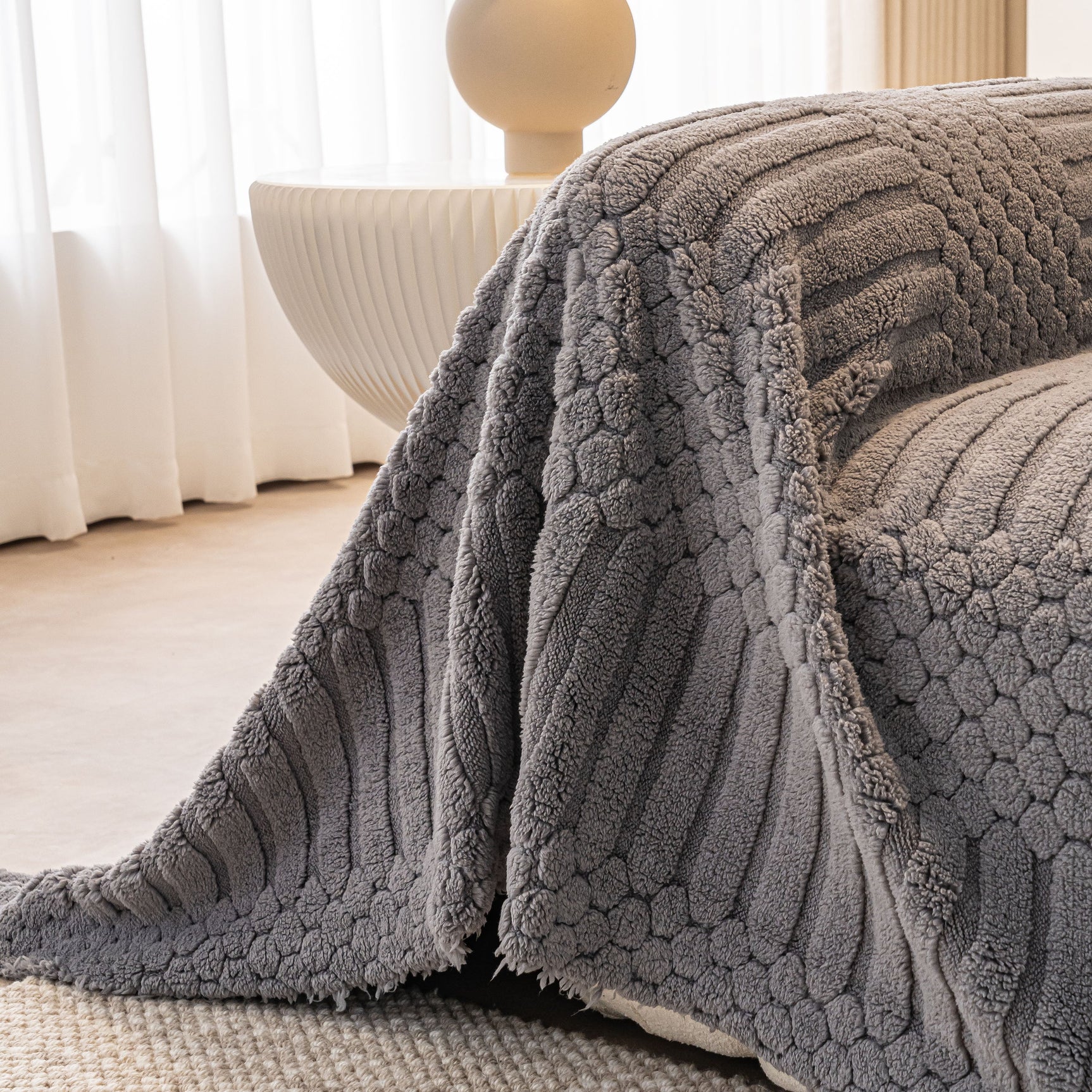 Boho 3D Geometric Throw Blanket for Couch, Luxurious Velvety Plush Fleece Sofa Cover - Ornate Home