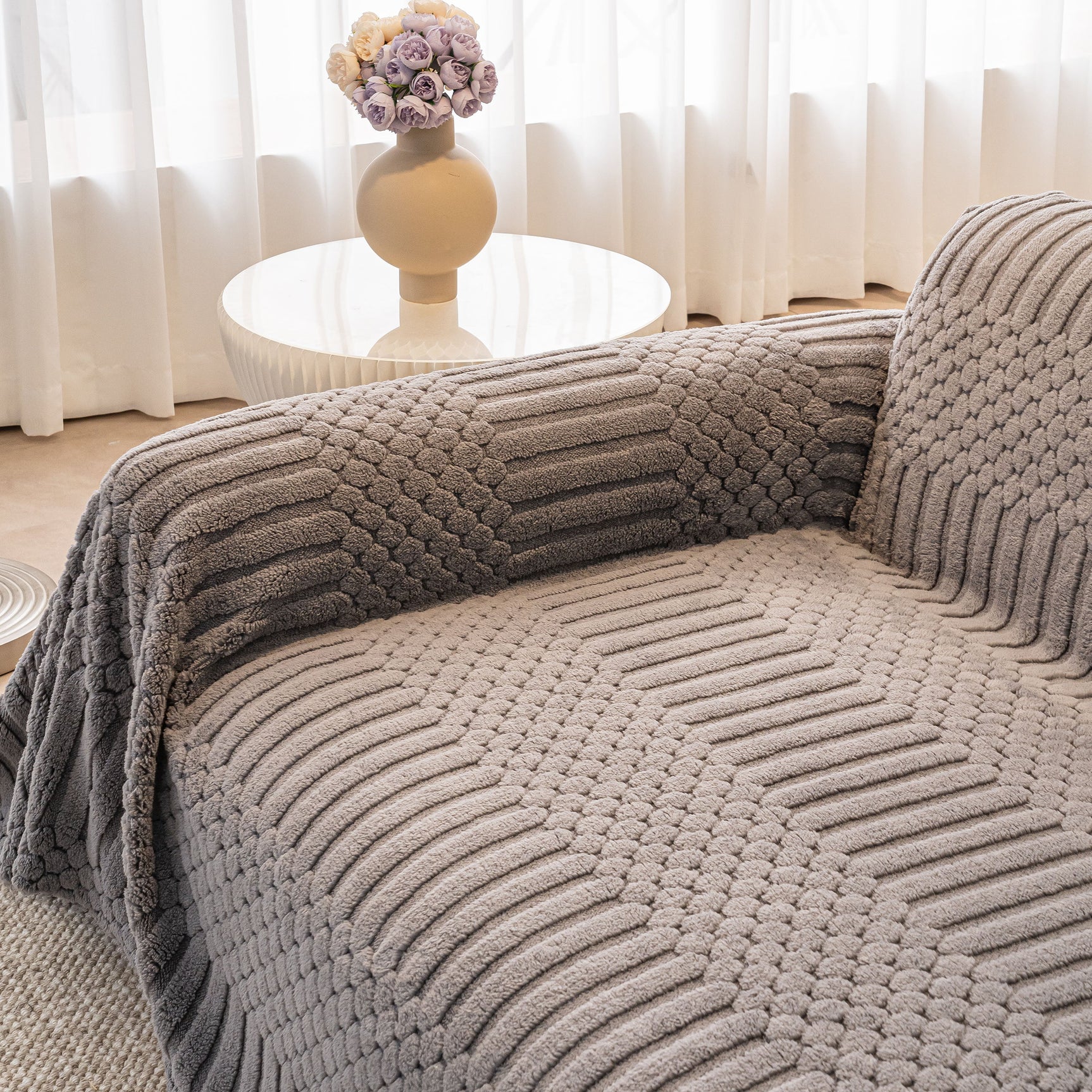 Boho 3D Geometric Throw Blanket for Couch, Luxurious Velvety Plush Fleece Sofa Cover - Ornate Home
