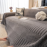 Boho 3D Geometric Throw Blanket for Couch, Luxurious Velvety Plush Fleece Sofa Cover - Ornate Home
