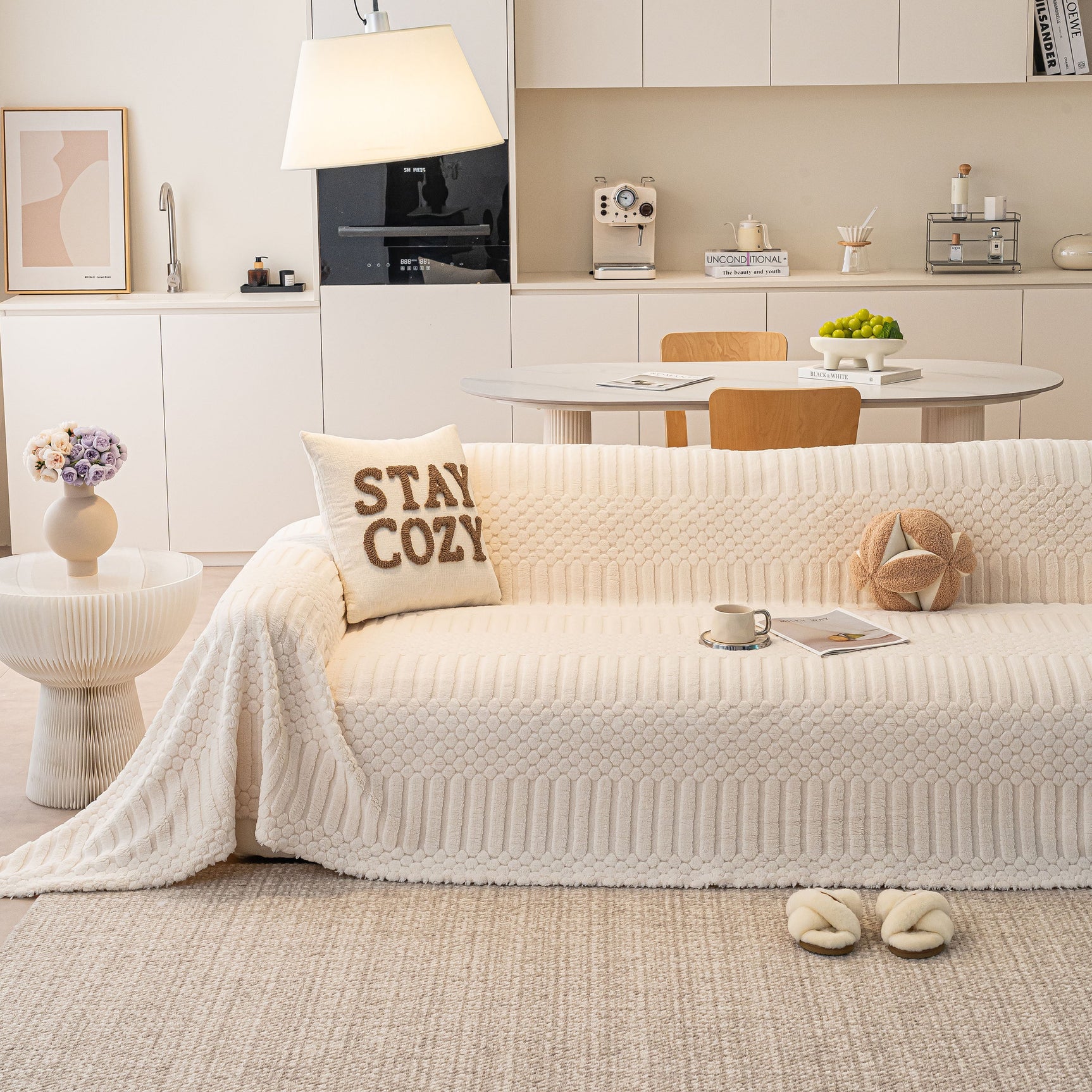 Boho 3D Geometric Throw Blanket for Couch, Luxurious Velvety Plush Fleece Sofa Cover - Ornate Home