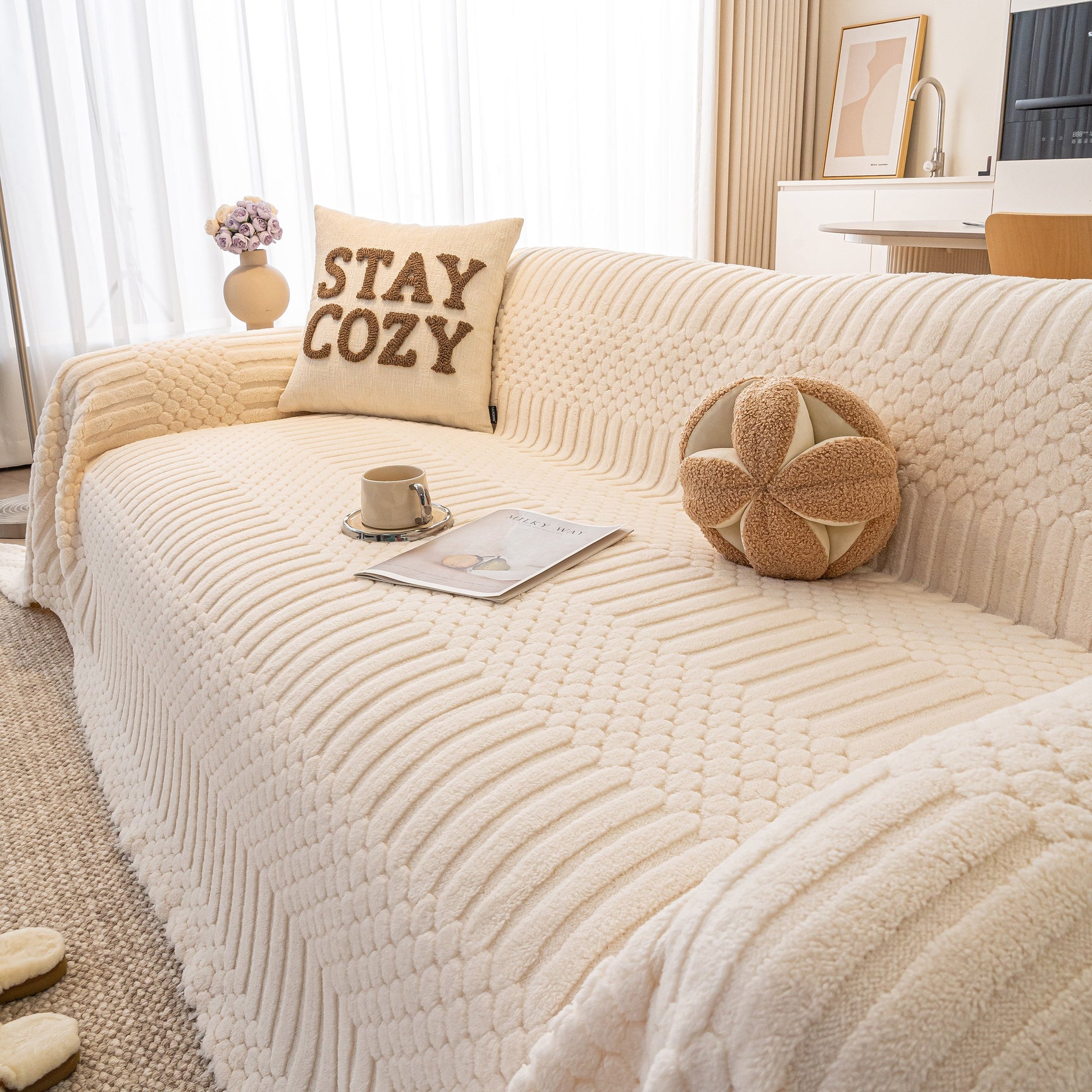Boho 3D Geometric Throw Blanket for Couch, Luxurious Velvety Plush Fleece Sofa Cover - Ornate Home